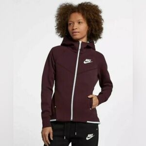 Burgundy Nike tech zip up